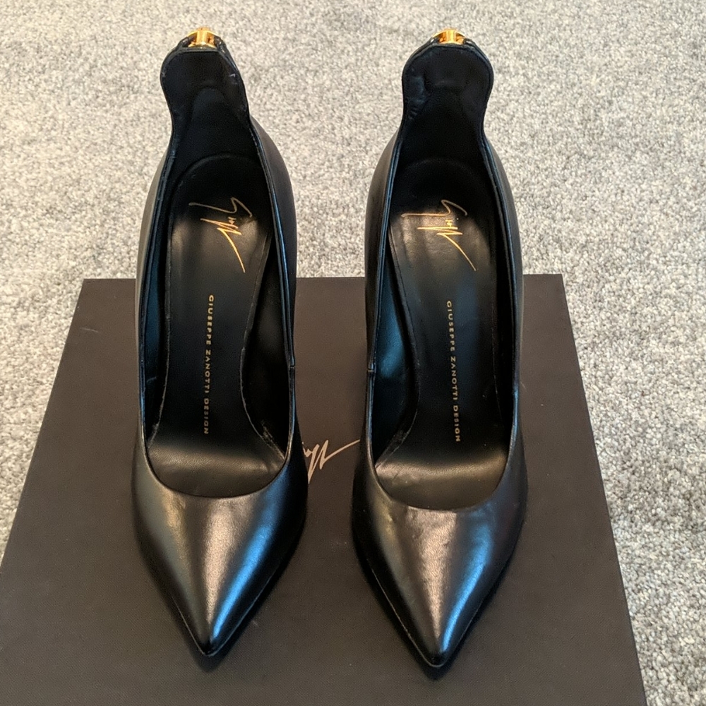 Auth Giuseppe Zanotti Horn Zip Back Pumps